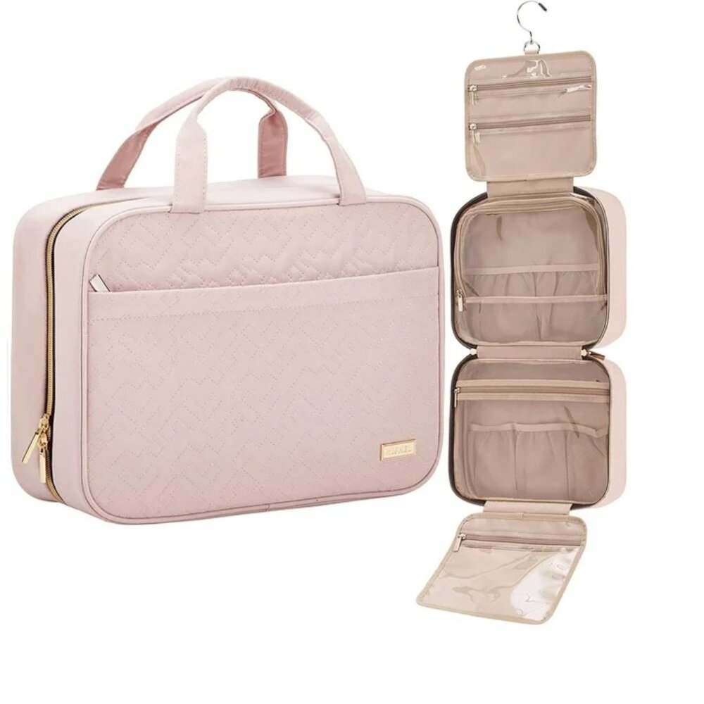 New! Travel Toiletry Bag, Portable Hanging Organizer, Travel-Size Accessories